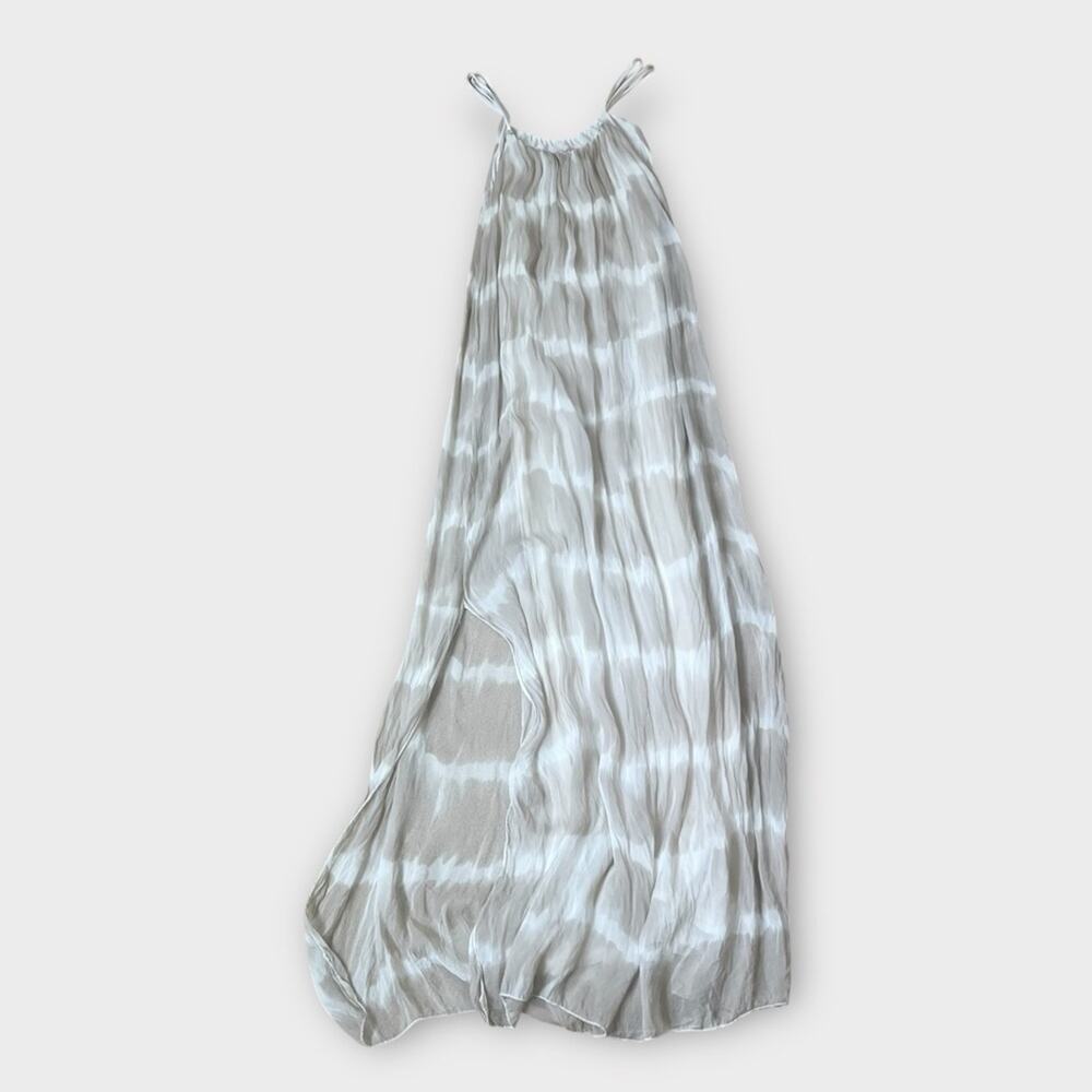 Sofia Italy Tie-Dye Ombré Neutral Lined Maxi Dress
